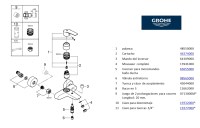 RECAMBIOS MONOMANDO BAÑO-DUCHA EUROSMART GROHE